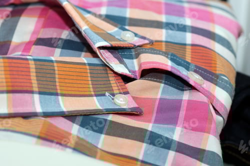 Preview: Pink, Orange, and Blue Plaid Shirt Fabric