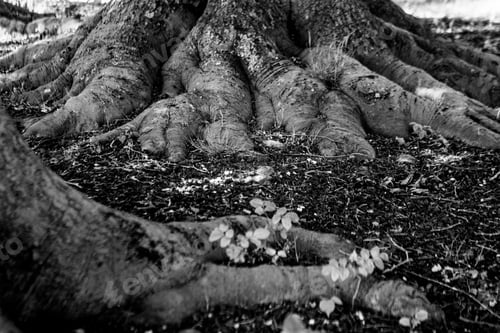 Preview: Black And White Graphical Natural Background Of Trees In Summer