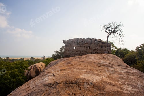Preview: Gigantic Granite Boulder And Stone Temples In The Historical Town Of Mamallapuram In Tamil Nadu