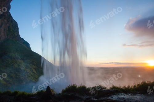 Preview: Seljalandsfoss Waterfall During The Sunset, Iceland