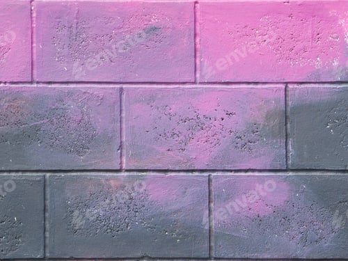 Preview: Multi-Colored Brick Wall In Purple And Black Colors.