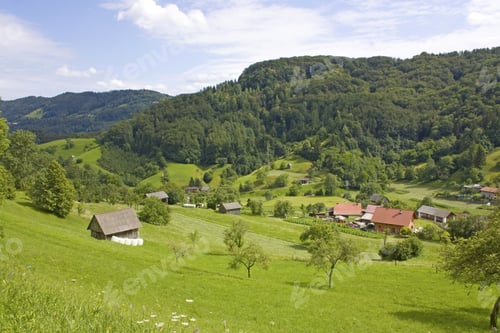 Preview: Small Town In The Alps Mountains Of Slovenia In The Raining Weather