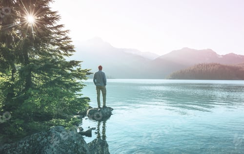 Preview: Serenity Lake In The Mountains In Summer Season. Beautiful Natural Landscapes.
