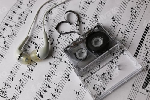 Preview: Notes Background And Headphones