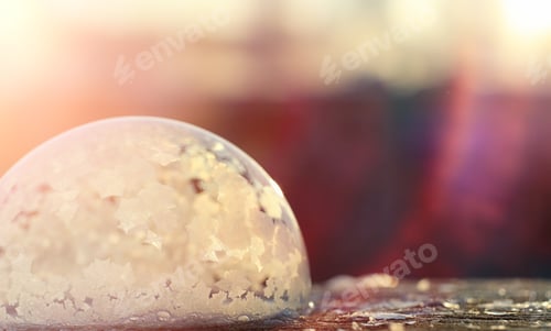 Preview: Soap Bubbles Freeze In The Cold. Winter Soapy Water Freezes In Air.