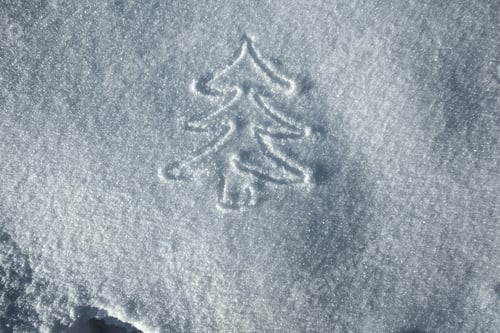 Preview: Hand Christmas Tree Drawing On Snow