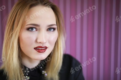 Preview: Young Girl With A Make-Up Artist In The Studio In Front Of A Mirror