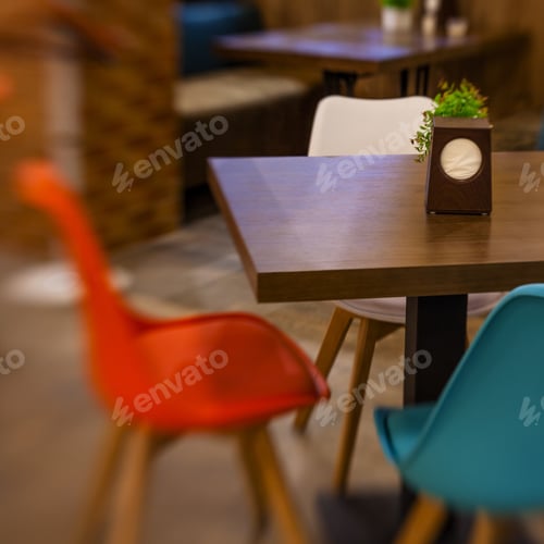 Preview: Interior Of Modern Cafe In Bright Colors