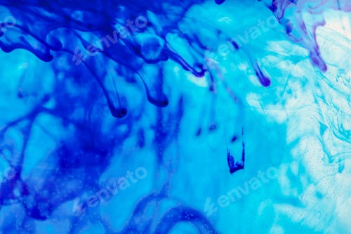 Preview: Blue Liquid In Water Making Abstract Forms