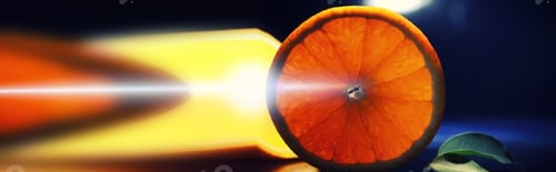 Preview: Composition With Orange And Grapefruit Slices On A Black Background. A Slice Of Orange On A Black