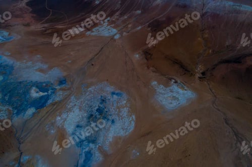 Preview: Icelandic Aerial Photography Captured By Drone.Beautiful Landscape In Hveraronf, In An Area Of
