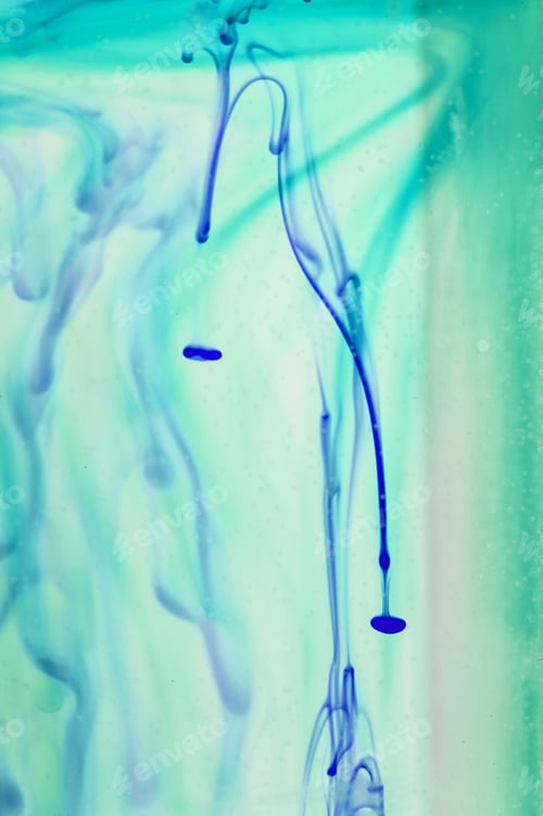 Preview: Blue And Green Liquid In Water Making Abstract Forms