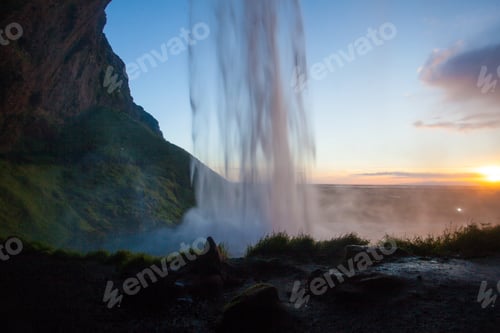 Preview: Seljalandsfoss Waterfall During The Sunset, Iceland