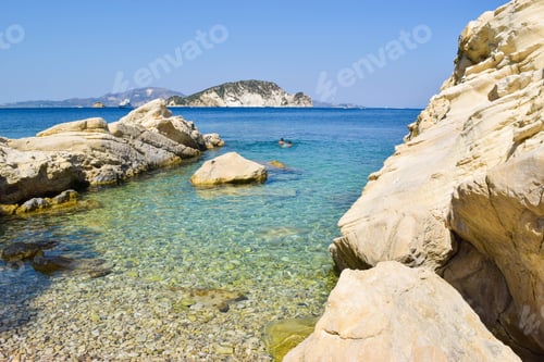 Preview: Beautiful Pebble Beach Of Marathias, Zakynthos Island, Greece.