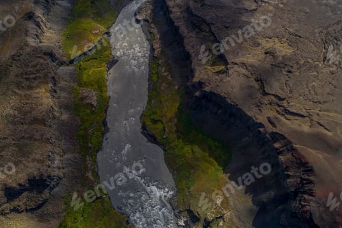 Preview: Icelandic Aerial Photography Captured By Drone.Beautiful Landscape In An Area Of Active Volcanism