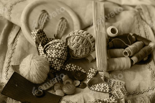 Preview: Crafts Thread Dressmaking Scissors Monochrome Buttons