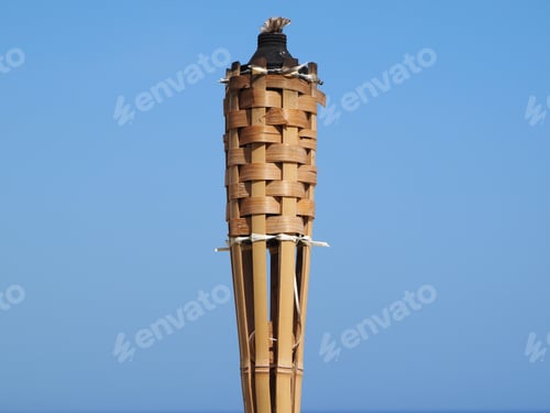 Preview: Not Burning Torch. Blue Sky Background