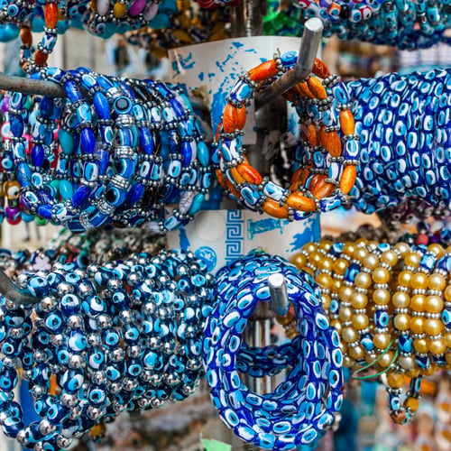 Preview: Evil Eye Bead Protection Amulet In The Shop Or Market. One Of The Most Popular Souvenirs