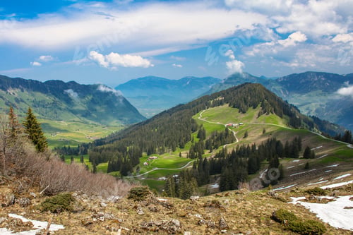 Preview: Swiss Alps Mountains Spring Landscape