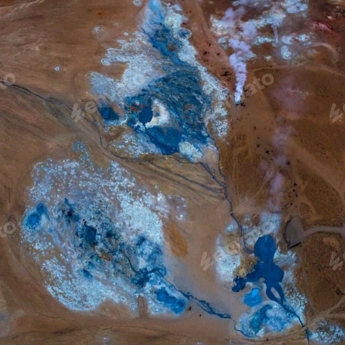 Preview: Icelandic Aerial Photography Captured By Drone.Beautiful Landscape In Hveraronf, In An Area Of