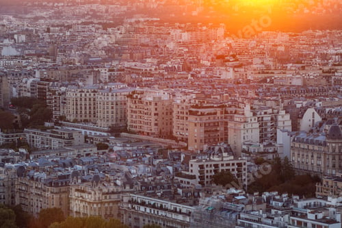 Preview: View From The Eiffel Tower In The Sunset Time, Paris, France