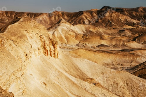 Preview: Landscapes Of Israeli Desert Under The Blue Sky In Daytime
