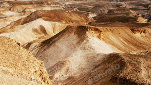 Preview: Landscapes Of Israeli Desert Under The Blue Sky In Daytime