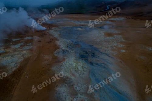 Preview: Icelandic Aerial Photography Captured By Drone.Beautiful Landscape In Hveraronf, In An Area Of
