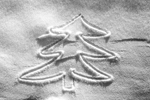 Preview: Hand Christmas Tree Drawing On Snow
