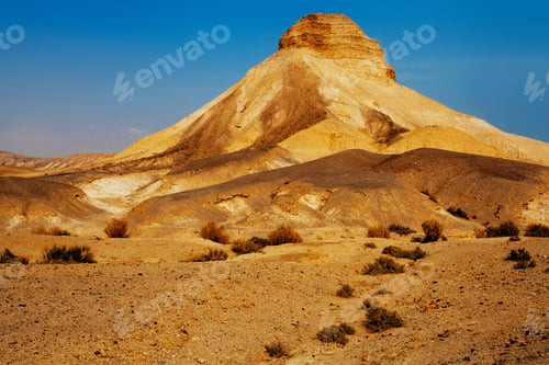 Preview: Landscapes Of Israeli Desert Under The Blue Sky In Daytime