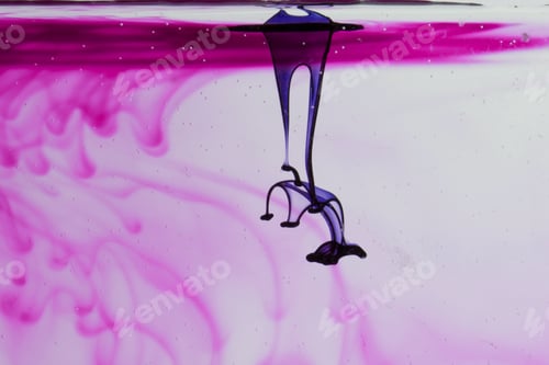 Preview: Blue And Violet Liquid In Water Making Abstract Forms