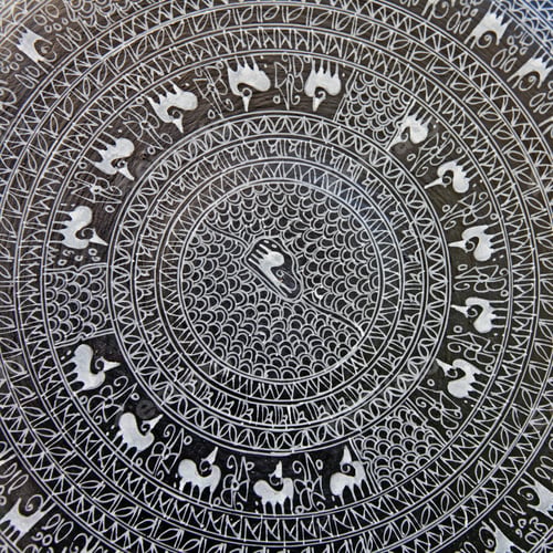 Preview: Decorative Plate With Asian Ornament - Background In Eastern Style