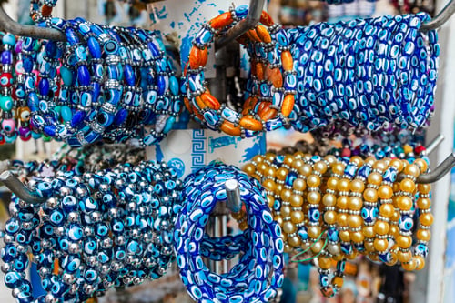 Preview: Evil Eye Bead Protection Amulet In The Shop Or Market. One Of The Most Popular Souvenirs