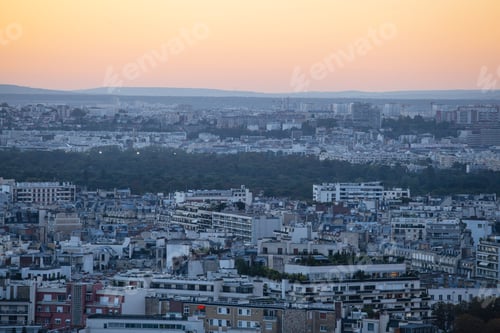 Preview: View From The Eiffel Tower In The Sunset Time, Paris, France