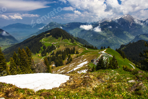 Preview: Swiss Alps Mountains Spring Landscape