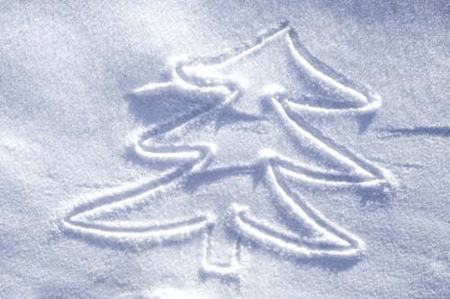 Preview: Hand Christmas Tree Drawing On Snow