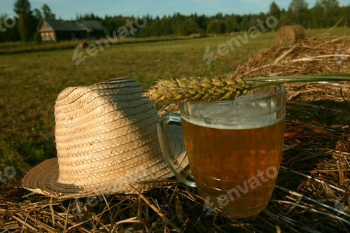 Preview: Beer In A Mug On A Haystack