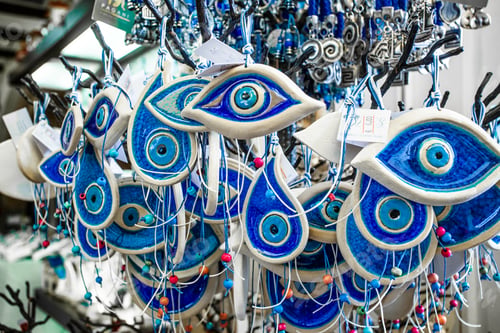 Preview: Evil Eye Bead Protection Amulet In The Shop Or Market. One Of The Most Popular Souvenirs