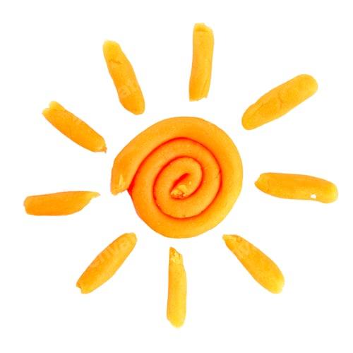 Preview: Plasticine Sun Isolated On A White Background