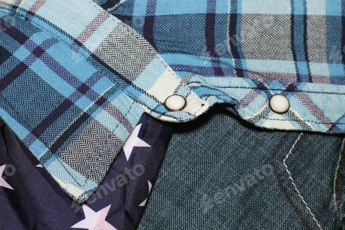 Preview: Close Up of a Blue Plaid Shirt
