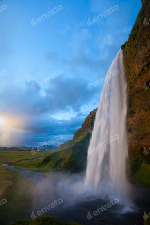 Preview: Seljalandsfoss Waterfall During The Sunset, Iceland