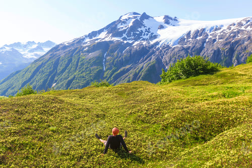 Preview: Relaxing Man In The Mountains At Sunrise