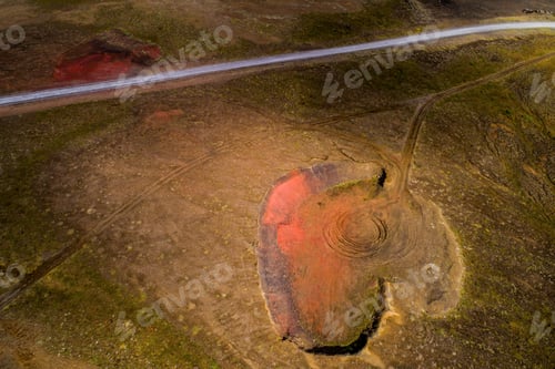 Preview: Icelandic Aerial Photography Captured By Drone.Beautiful Landscape In Hveraronf, In An Area Of