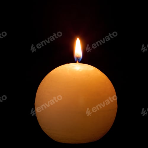 Preview: Round Candle Isolated On The Black Backround