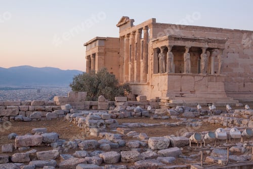 Preview: Famous Erechtheon Ancient Building In Acropolis In Athens, Greece