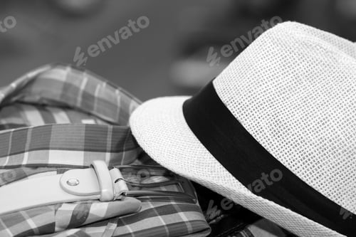 Classic Menswear Hat and Shirt Still Life