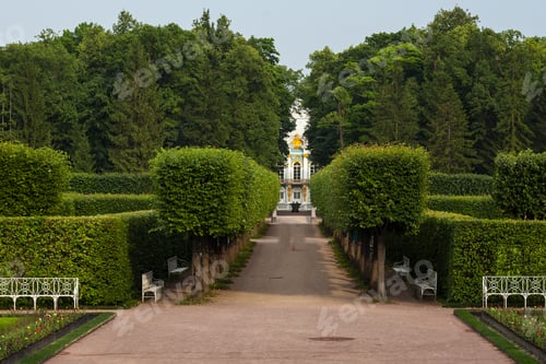 Preview: Beautiful Garden With Hedges In Saint Petersburg, Russia