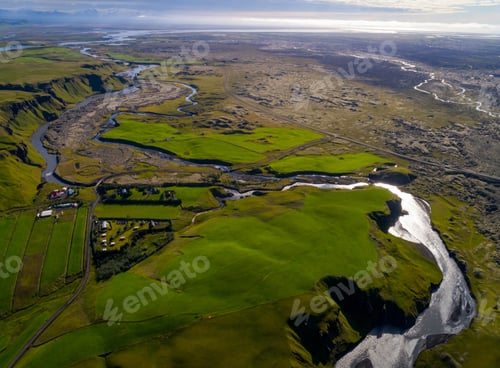Preview: Landscape Of Iceland With Rivers And Beautiful Hills