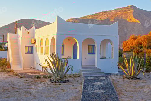 Preview: White House In Perissa, Santorini Island In Greece