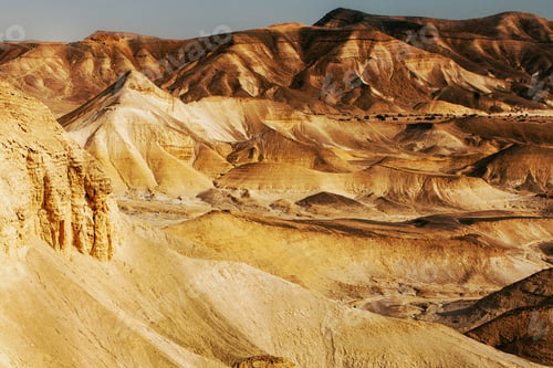 Preview: Landscapes Of Israeli Desert Under The Blue Sky In Daytime